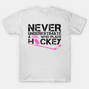 Funny Ice Hockey Player For Women Girls Hockey Lovers T-Shirt